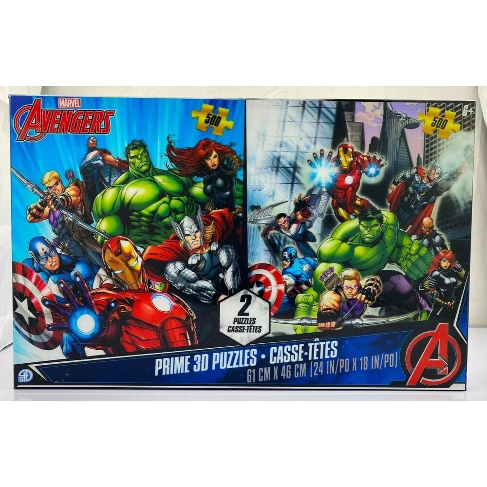 Marvel Avengers Prime 3D two puzzles of 500 pieces each. New. 24x18 inches